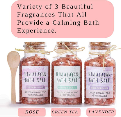 Pink Himalayan Bath Salt Gift Set - Body Foot Spa Kit with Rose Essential Oil & Moisturize Foot Lotion, Revitalize and Soothe Skin, Foot Care Spa Gift Foot Soak for Women Relaxing Christmas Gifts Health & Beauty > Personal Care > Foot Care Green Canyon Spa   