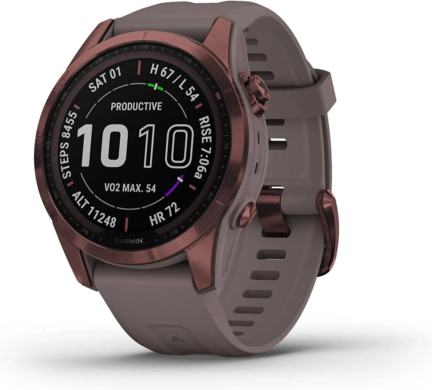 Fenix 7S Solar, Smaller Sized Adventure Smartwatch, with Solar Charging Capabilities, Rugged Outdoor Watch with GPS, Touchscreen, Health and Wellness Features, Slate Gray with Black Band Dark Bronze Titanium with Shale Gray Band / 7S Sapphire Solar / Smartwatch