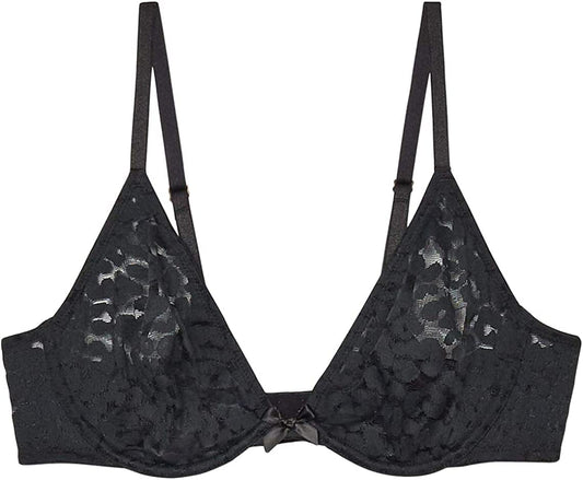 Fenty, Women'S, Missy Unlined Leopard Lace Bra Black Caviar / 32D