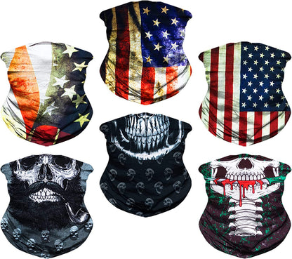 Headwear, Head Wrap, Neck Gaiter, Headband, Fishing Mask, Magic Scarf Face Bandana Mask Neck Tube Balaclava for Sport Apparel & Accessories > Clothing Accessories > Headwear NEXTOUR A-skull & Flag  