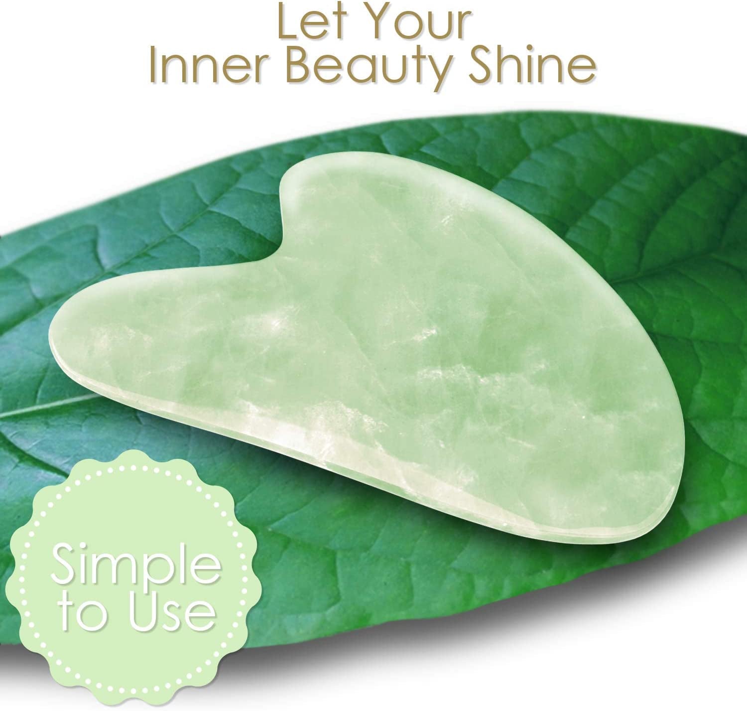 Radiant Harmony Gua Sha - Light Jade Gua Sha Massage Tool as Face Massager - Guasha Tool for Face as Skin Care Tools - Easy to Use Gua Sha Facial Tools - Arrives in a Luxury Box & Bag with Guide Health & Beauty > Personal Care > Cosmetics > Cosmetic Tools > Skin Care Tools RADIANT HARMONY   