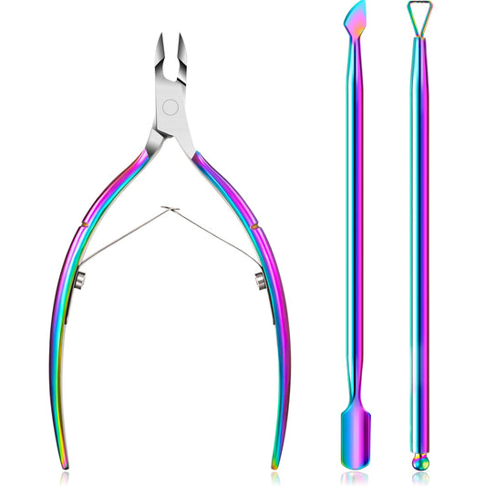 Professional Cuticle Remover Cuticle Nipper with Cuticle Pusher Cutter Stainless Steel Cuticle Trimmer Clipper Nail Gel Remover Manicure Tools for Fingernails and Toenails Health & Beauty > Personal Care > Cosmetics > Cosmetic Tools > Nail Tools Bememo   
