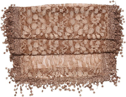 Cindy and Wendy Lightweight Soft Leaf Lace Fringes Scarf Shawl for Women Apparel & Accessories > Clothing Accessories > Scarves & Shawls Cindy and Wendy   