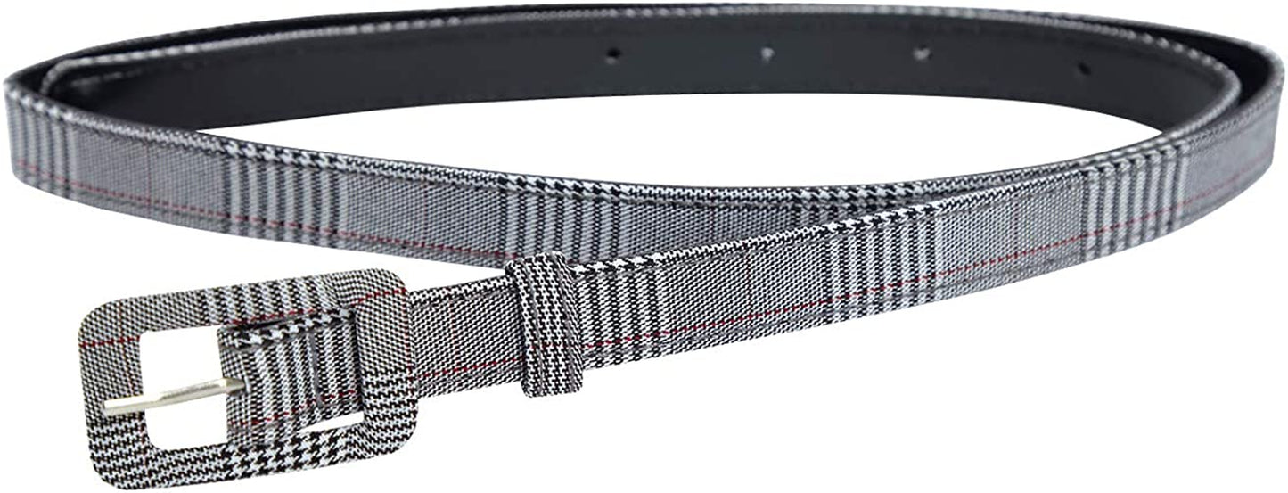 MUXXN Womens Belt- Solid Color Basic Belt for Casual Formal Dress or Jeans Apparel & Accessories > Clothing Accessories > Belts MUXXN Grey Pliad Large 