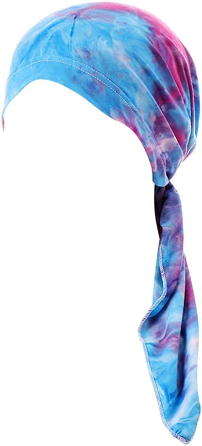 Fxhixiy Pre-Tied Bandana Turban Hat Chemo Cancer Headscarf Headwraps Headwear for Women Hair Cover Hat Apparel & Accessories > Clothing Accessories > Bandanas & Headties Fxhixiy Blue Red  