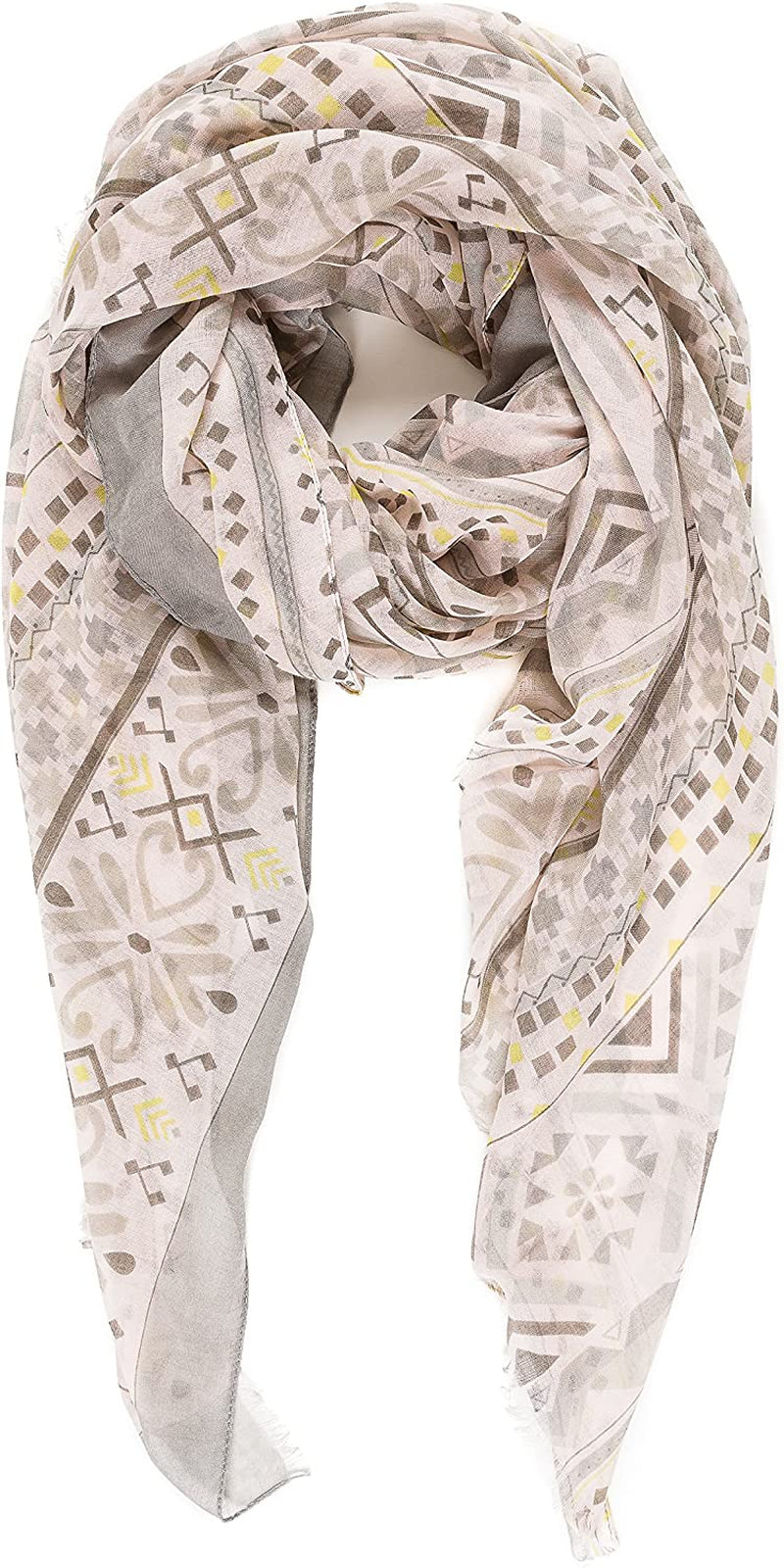 Scarf for Women Lightweight Geometric Fashion Spring Fall Winter Scarves Shawl Wraps Apparel & Accessories > Clothing Accessories > Scarves & Shawls MELIFLUOS DESIGNED IN SPAIN Madrid Collection 6 - Pink Gray Geometric  