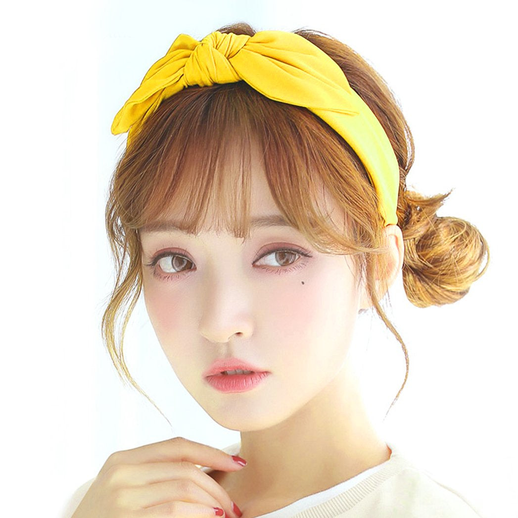 Miayon Women Headbands Headwraps Hair Bands Bows Accessories Turban Head Wraps Cotton 10Pcs Solid Color for Woman Girls Apparel & Accessories > Clothing Accessories > Bandanas & Headties Miayon   
