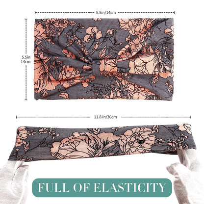 Vemalo Wide Headbands for Women, Boho Bandeau Head Bands, Workout Head Wraps, Stretch No Slip Hair Wraps Pack of 4 (Stylish) Apparel & Accessories > Clothing Accessories > Bandanas & Headties Vemalo   