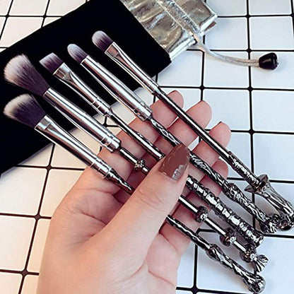 Wizard Wand Potter Makeup Brushes, 5Sets Potter Makeup Brushes Magic for Foundation Eye Shadow Eyeliner Blending Pencil Lip Brush Beauty Tools with Potter Snitch Gold Necklace Health & Beauty > Personal Care > Cosmetics > Cosmetic Tools > Makeup Tools LSKUIKDS   