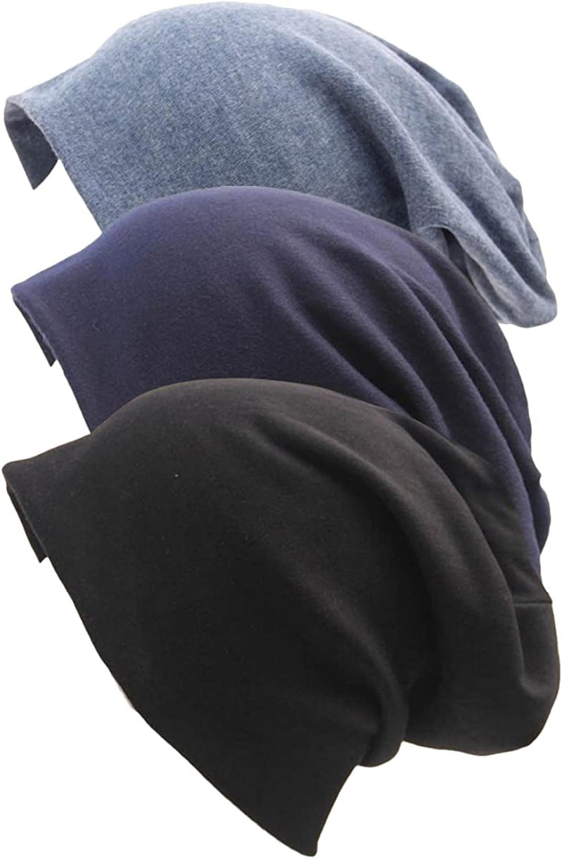 Century Star Unisex Baggy Lightweight Hip-Hop Soft Cotton Slouchy Stretch Beanie Hat Apparel & Accessories > Clothing Accessories > Headwear Century Star Black&denim&navy Blue One Size 