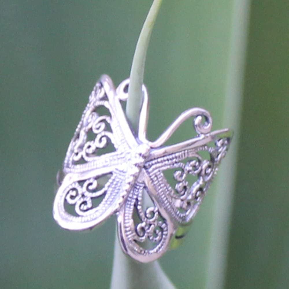 Filigree Butterfly Solid .925 Sterling Silver Ring Sizes 4-13