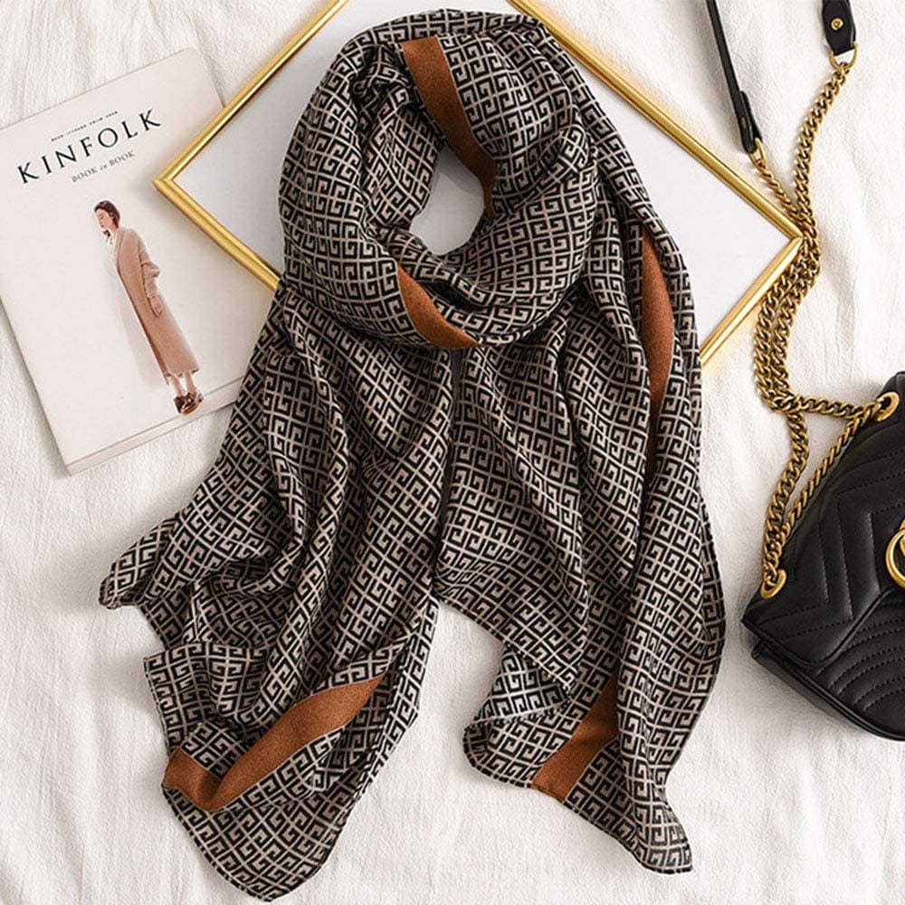 First Choose Cotton Linen Feeling Women Large Long Scarf Shawl Check Style Sunscreen Shawls Wraps Lightweight Pattern Apparel & Accessories > Clothing Accessories > Scarves & Shawls First Choose   
