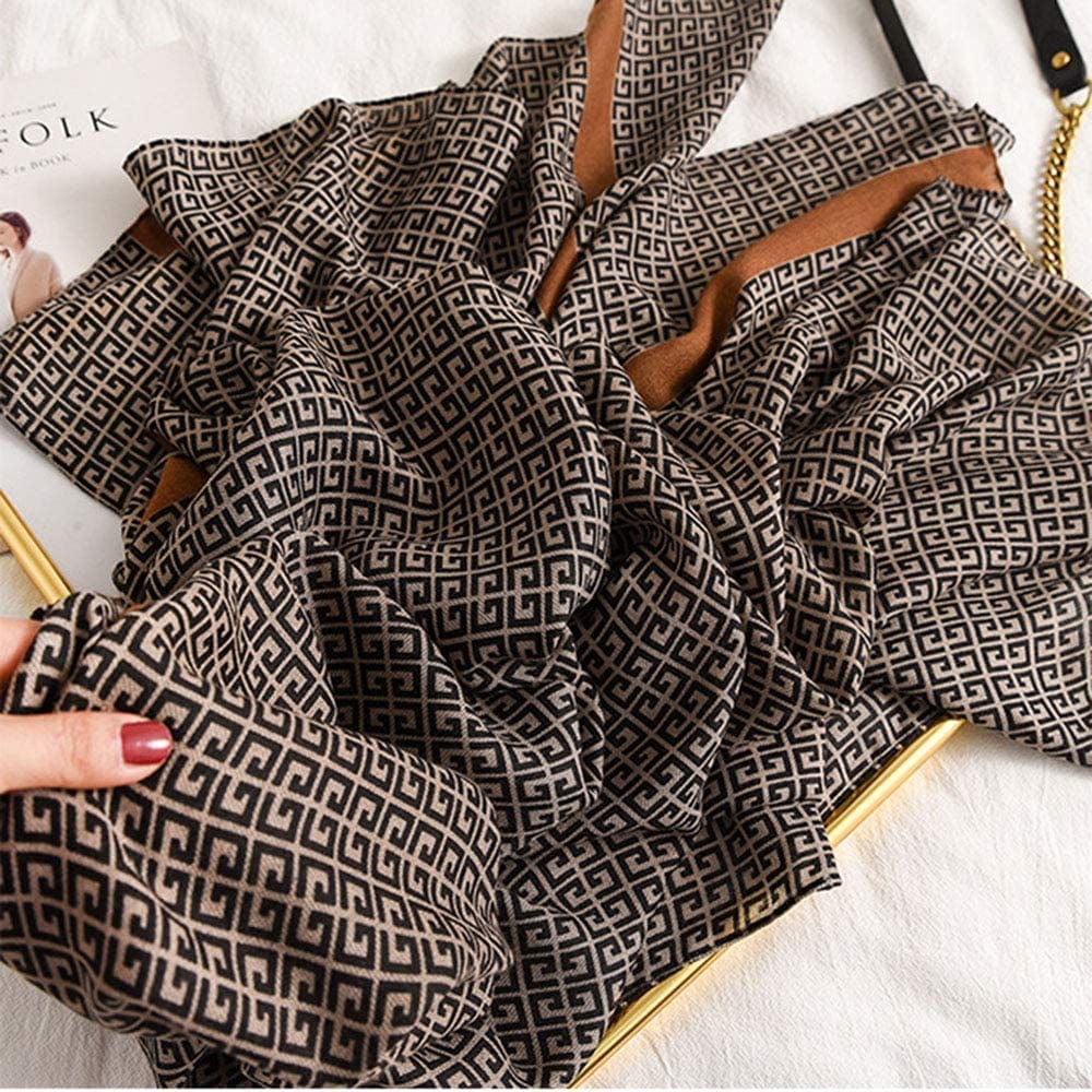 First Choose Cotton Linen Feeling Women Large Long Scarf Shawl Check Style Sunscreen Shawls Wraps Lightweight Pattern Apparel & Accessories > Clothing Accessories > Scarves & Shawls First Choose   