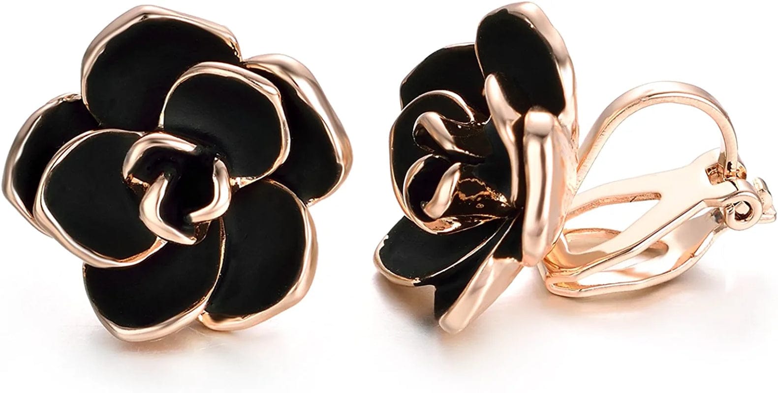 Flower Jewelry Set 18K Rose GP Sexy Flower Lacing with Rhinestones Clip Earrings&Necklace Ladies Jewelry Set