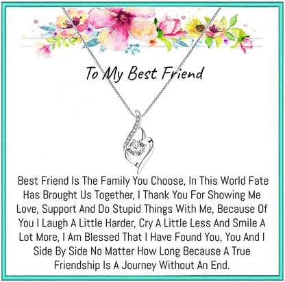 for Best Friend, Best Friend Necklace, Best Friend Birthday, Long Distance Best Friend , Best Friend Birthday, Best Friend Jewelry Twist Zicon