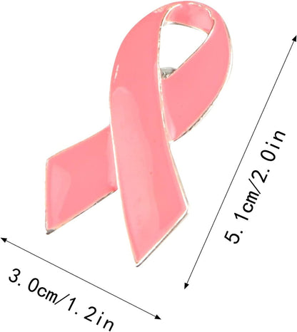 For Breast Awareness Pins-Pink Lapel Brooch Ribbon Event Hope Pins Cancer Metal Ribbon Pins Breast Cancer Brooch 3 Inch Corsage (C, One Size)