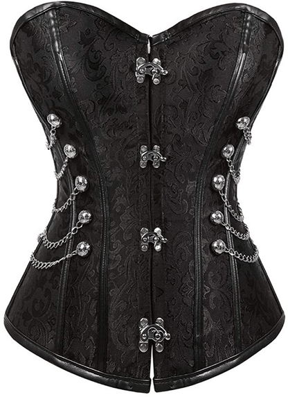 Frawirshau Women'S Gothic Steampunk Corset Bustier Waist Cincher Underbust Corset Vest Tank Top Apparel & Accessories > Clothing > Underwear & Socks > Lingerie frawirshau Black-2837 Small 