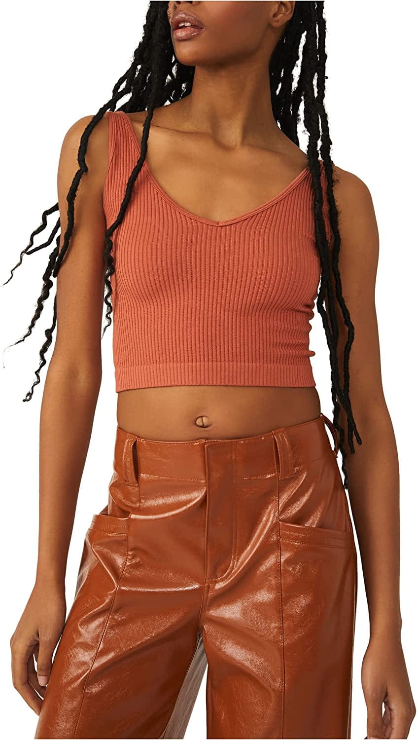 Free People Women'S Solid Rib Brami Top Myrrh / Medium-Large