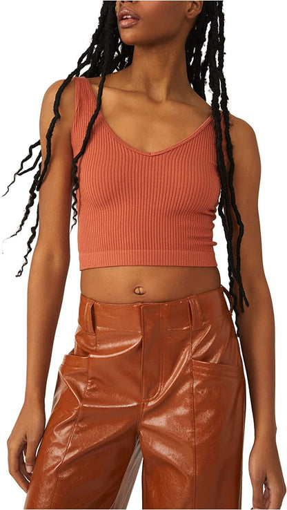 Free People Women'S Solid Rib Brami Top Myrrh / Medium-Large