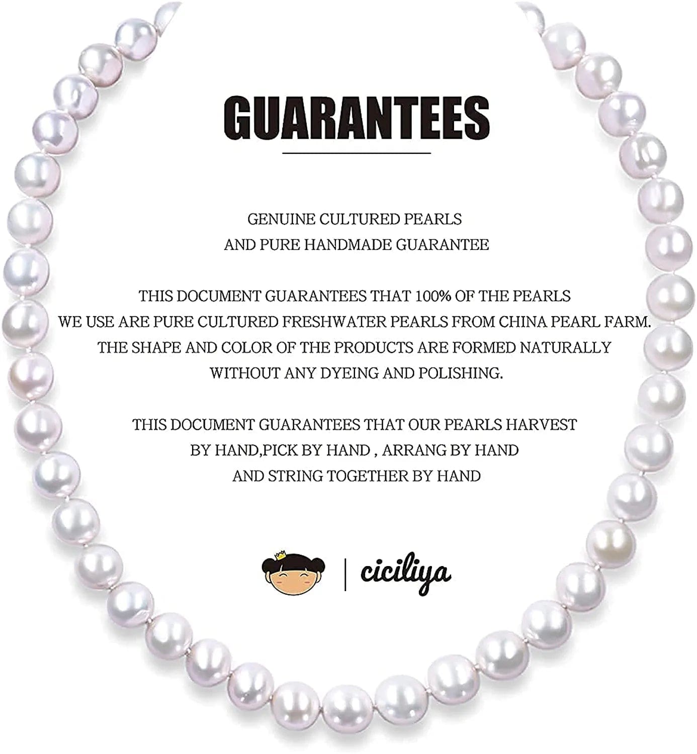 Freshwater Pearl Strand Necklace Set Include Bracelet and Dangle Earrings in Leather Gift Box for Women