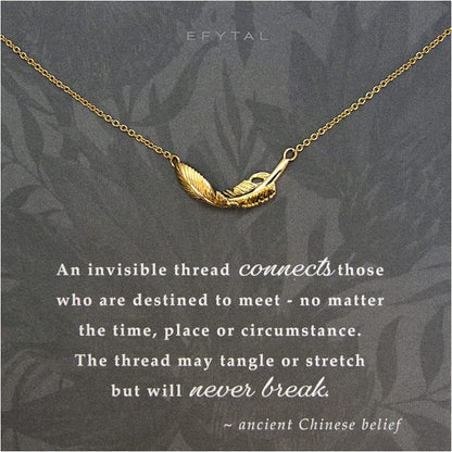 Friend Gifts for Women, Sterling Silver or Gold Plated Feather Friendship Necklace, Gifts for Best Friends, Long Distance Relationship, Gifts for Friends Female 14k Gold Plated