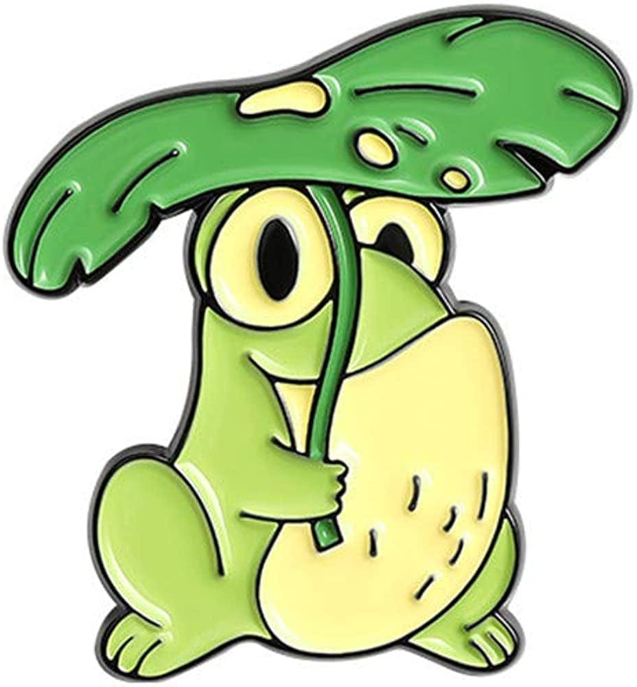 Frog Enamel Pin Cartoon Badge for Bag Clothes Caps Lapel Pin Buckle Jewelry Accessory Gift Black-02-04