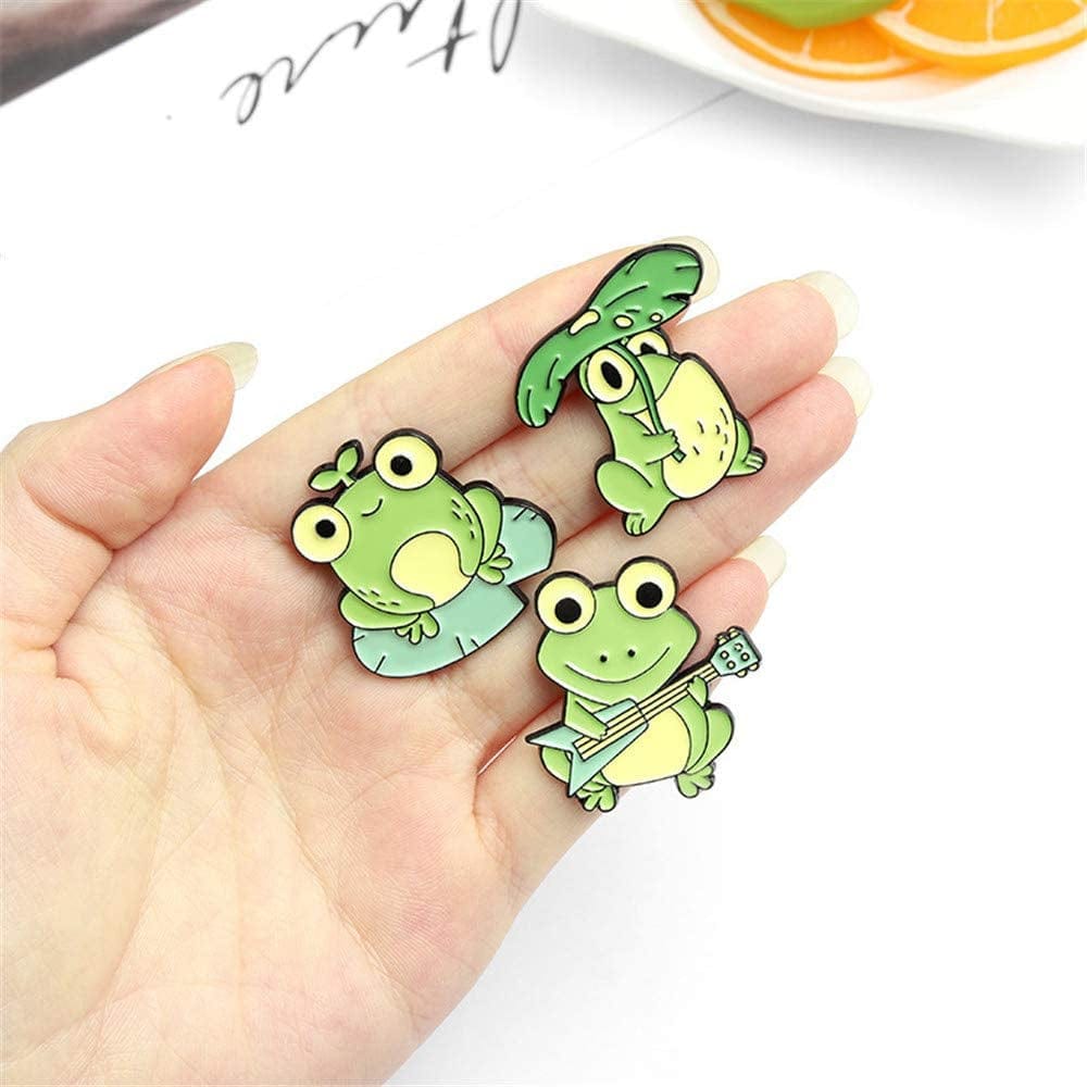 Frog Enamel Pin Cartoon Badge for Bag Clothes Caps Lapel Pin Buckle Jewelry Accessory Gift