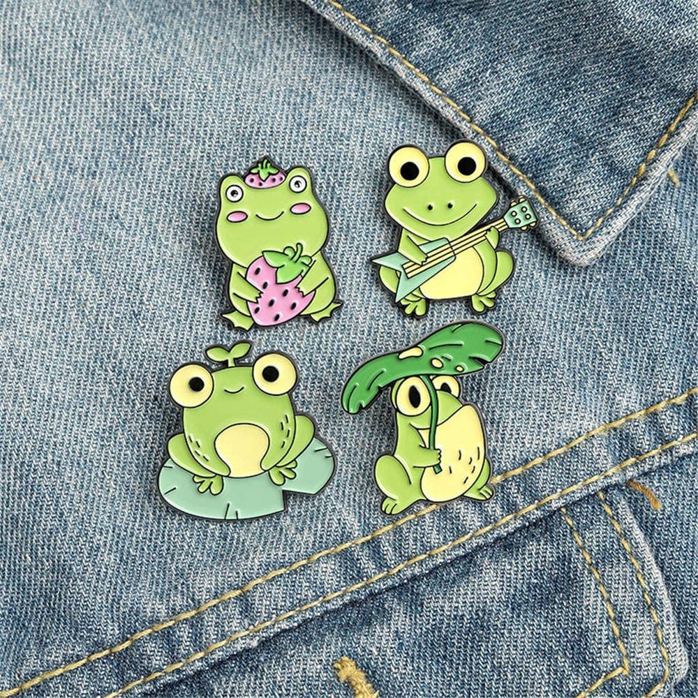 Frog Enamel Pin Cartoon Badge for Bag Clothes Caps Lapel Pin Buckle Jewelry Accessory Gift