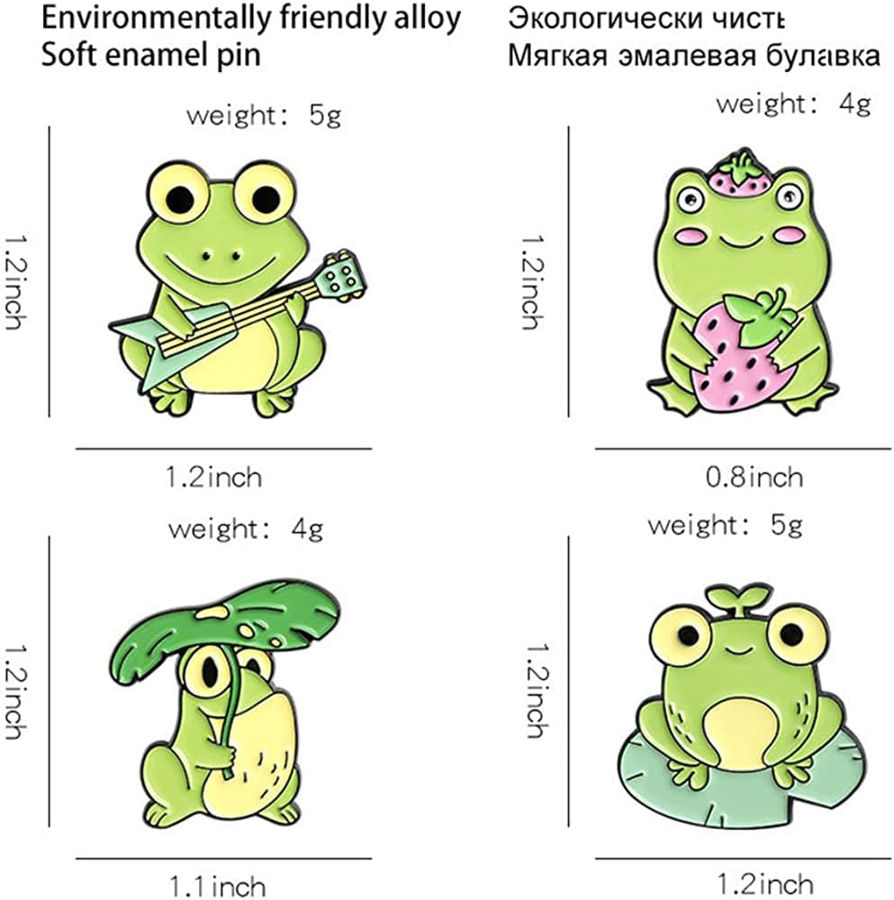 Frog Enamel Pin Cartoon Badge for Bag Clothes Caps Lapel Pin Buckle Jewelry Accessory Gift
