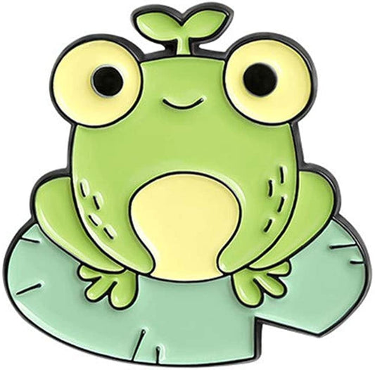 Frog Enamel Pin Cartoon Badge for Bag Clothes Caps Lapel Pin Buckle Jewelry Accessory Gift Black-02-01