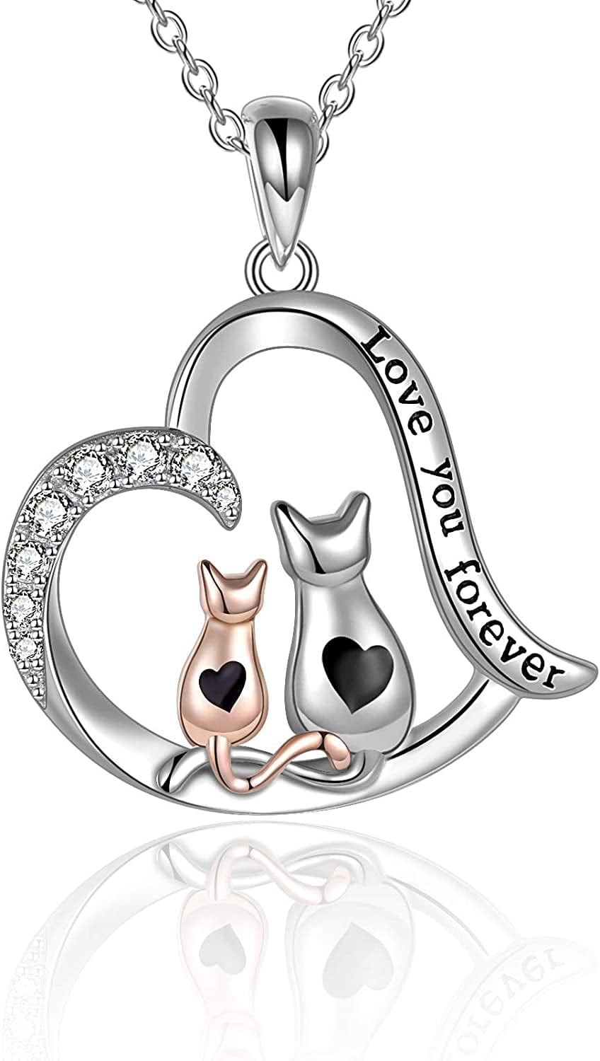 Frog/Fox/Ladybug/Butterfly Necklace Jewelry for Women Sterling Silver Mothers Day Gifts for Mom Daughter Wife(Sliver-Ladybug Necklace) silver-cat necklace