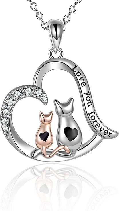 Frog/Fox/Ladybug/Butterfly Necklace Jewelry for Women Sterling Silver Mothers Day Gifts for Mom Daughter Wife(Sliver-Ladybug Necklace) silver-cat necklace
