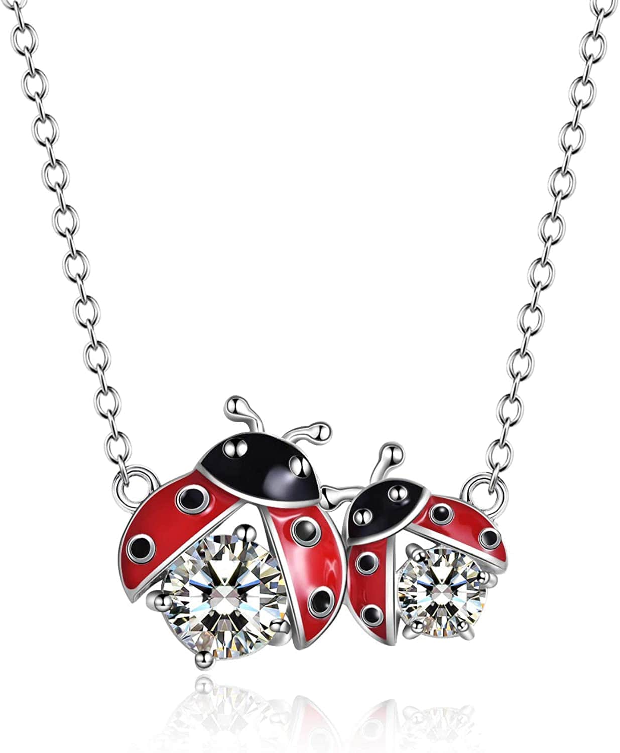Frog/Fox/Ladybug/Butterfly Necklace Jewelry for Women Sterling Silver Mothers Day Gifts for Mom Daughter Wife(Sliver-Ladybug Necklace) sliver-ladybug necklace