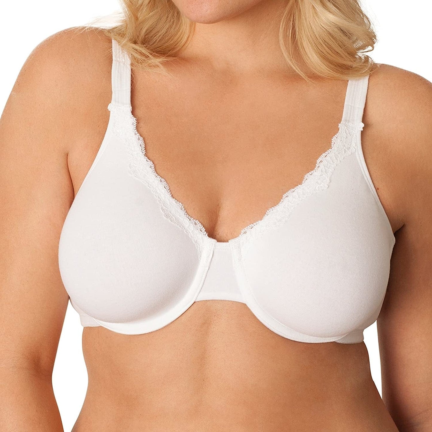Fruit of the Loom Women'S Stretch Cotton Extreme Comfort Underwire Bra White With Lace / (36) B