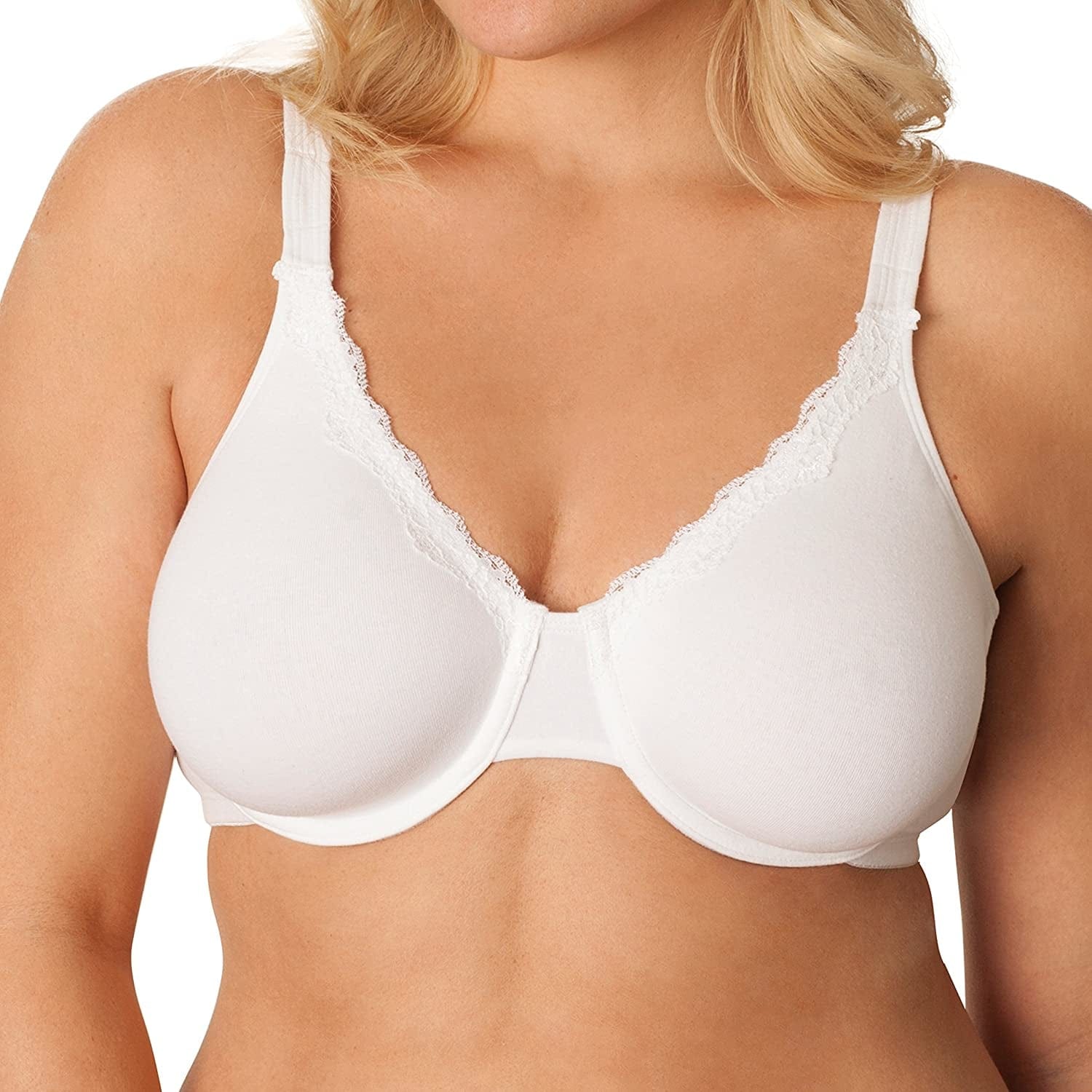 Fruit of the Loom Women'S Stretch Cotton Extreme Comfort Underwire Bra White With Lace / (36) B