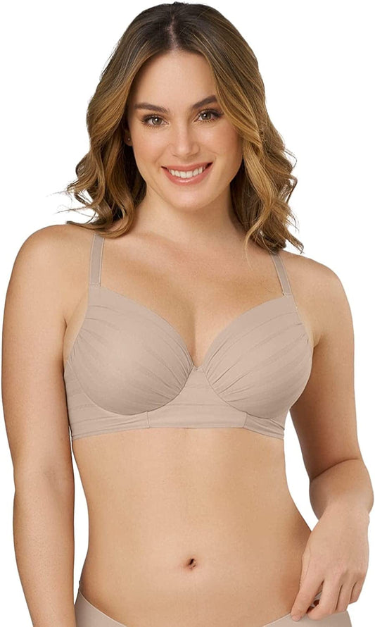 Full Coverage Underwire Support Bra for Women with Luxury Lace Beige / 36B