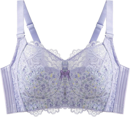 Full Coverage Wireless Bras for Women Unpadded Minimizer Unlined Lace Bra