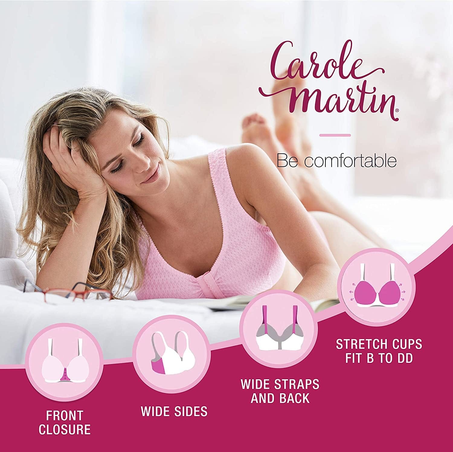 Full-Freedom Comfort Front Closure Bra for Women, Wireless