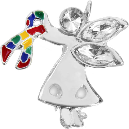 Fundraising for a Cause | Autism Puzzle Piece Pin – Awareness or Fundraising Pin for Autism & Asperger’S Spectrum Disorder (1 Pin - Retail) Angel by My Side Ribbon Pin
