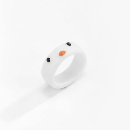 Funny Animal Finger Rings Resin Cute Frog Chick Knuckle Ring Personality Aesthetic Stackable Tail Ring Thumb Band for Women Men(Chick,Orange) (AMX3M07IQMUS) Clear,White / chick