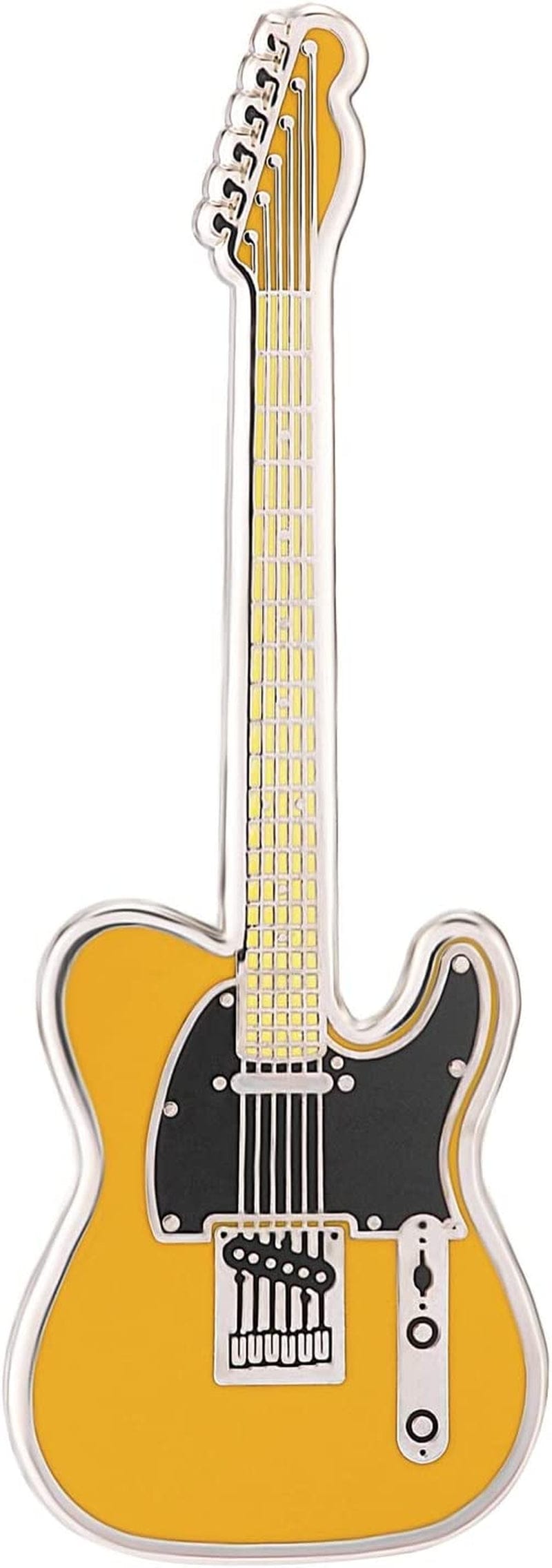 Geepins Enamel Guitar Pin | Stunning Miniature Precision Brooch | 52 Mm Length | Wear on Shirt, Jacket, Lapel, Hat, or Tie | Presented in Beautiful Guitar Case Box | Perfect Gift Tele