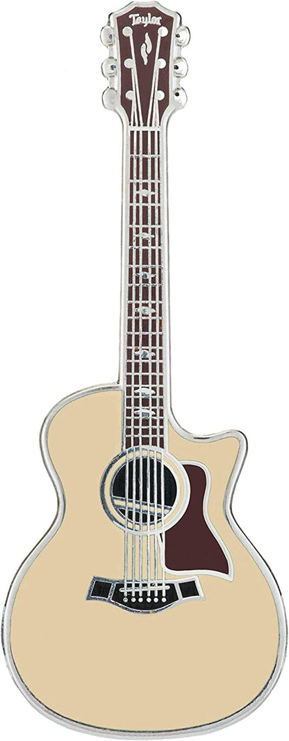 Geepins Enamel Guitar Pin | Stunning Miniature Precision Brooch | 52 Mm Length | Wear on Shirt, Jacket, Lapel, Hat, or Tie | Presented in Beautiful Guitar Case Box | Perfect Gift Taylor