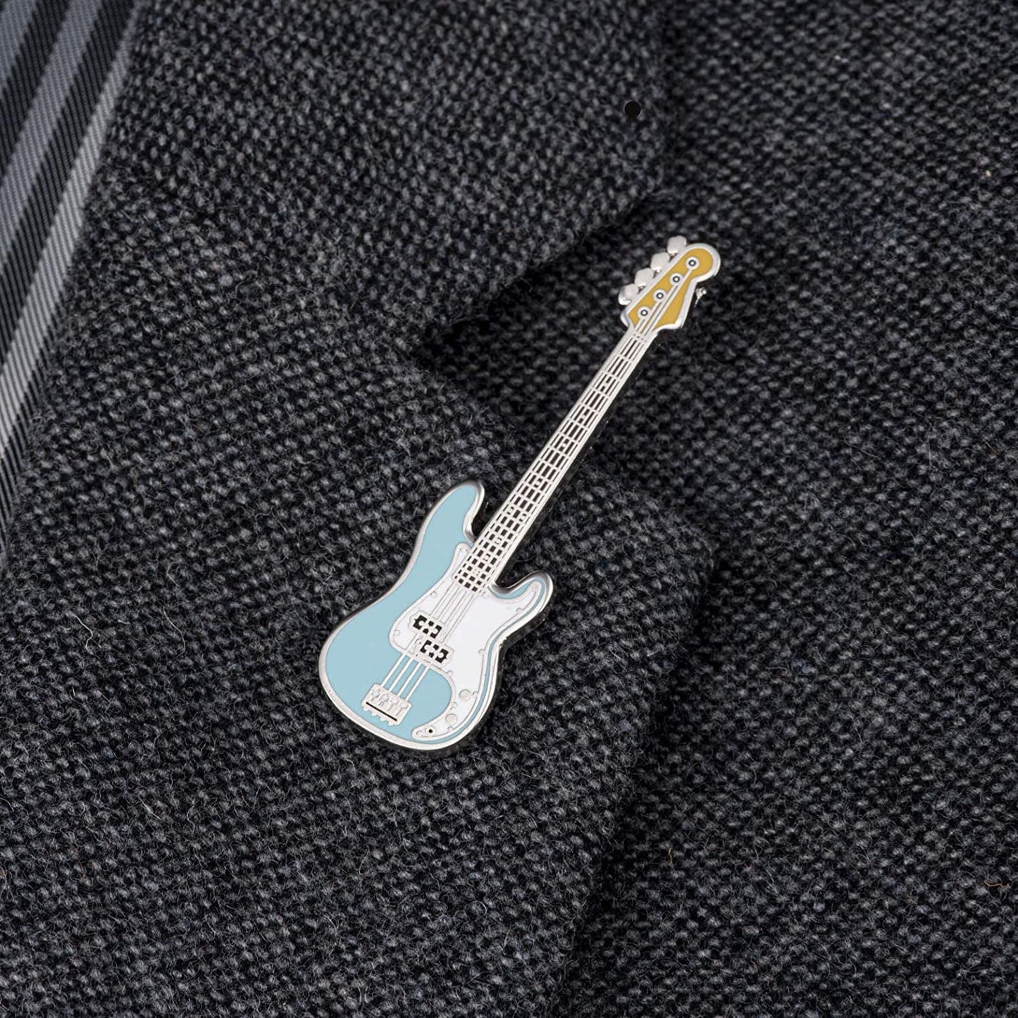 Geepins Enamel Guitar Pin | Stunning Miniature Precision Brooch | 52 Mm Length | Wear on Shirt, Jacket, Lapel, Hat, or Tie | Presented in Beautiful Guitar Case Box | Perfect Gift
