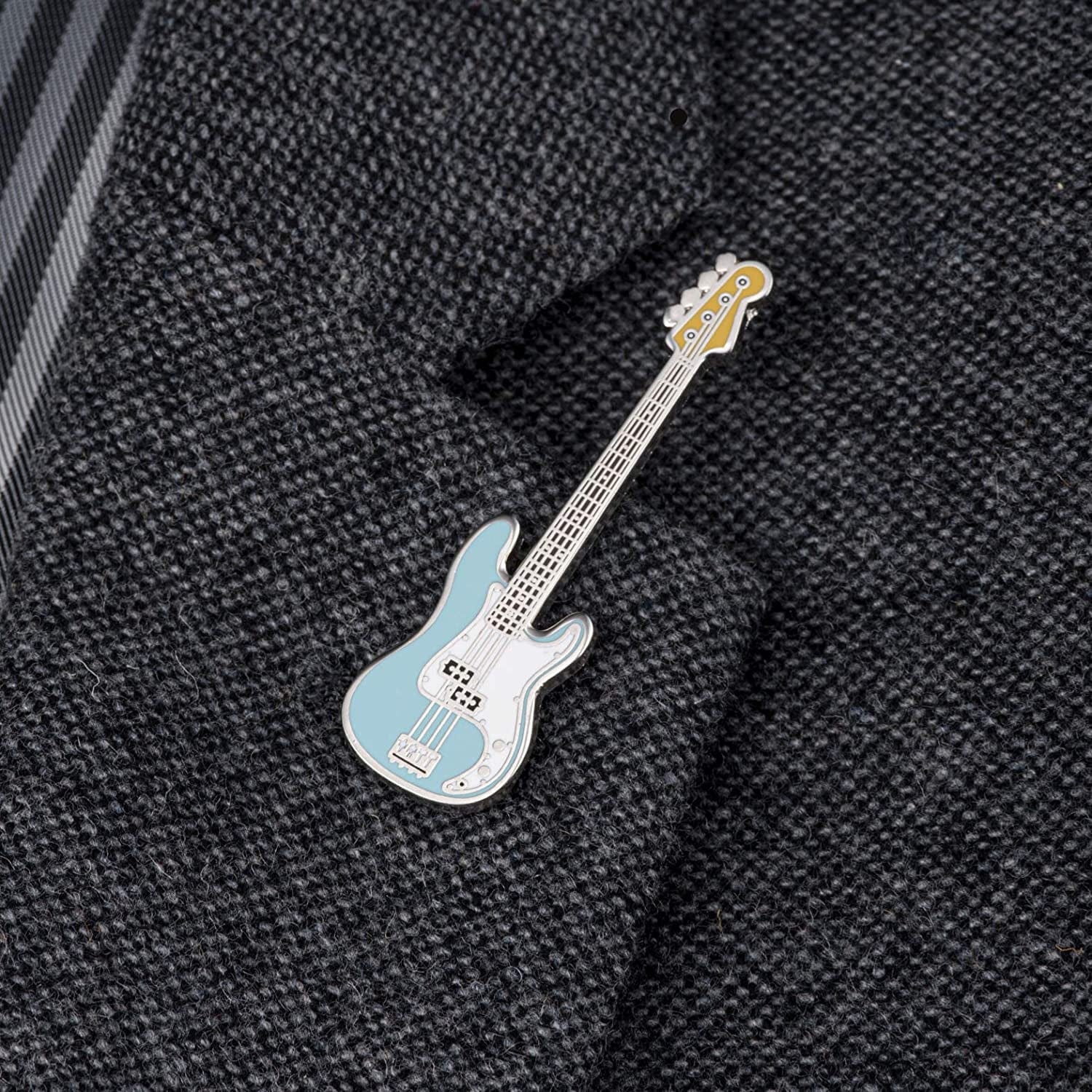 Geepins Enamel Guitar Pin | Stunning Miniature Precision Brooch | 52 Mm Length | Wear on Shirt, Jacket, Lapel, Hat, or Tie | Presented in Beautiful Guitar Case Box | Perfect Gift
