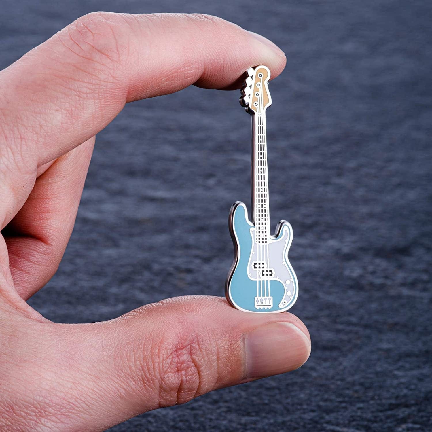 Geepins Enamel Guitar Pin | Stunning Miniature Precision Brooch | 52 Mm Length | Wear on Shirt, Jacket, Lapel, Hat, or Tie | Presented in Beautiful Guitar Case Box | Perfect Gift