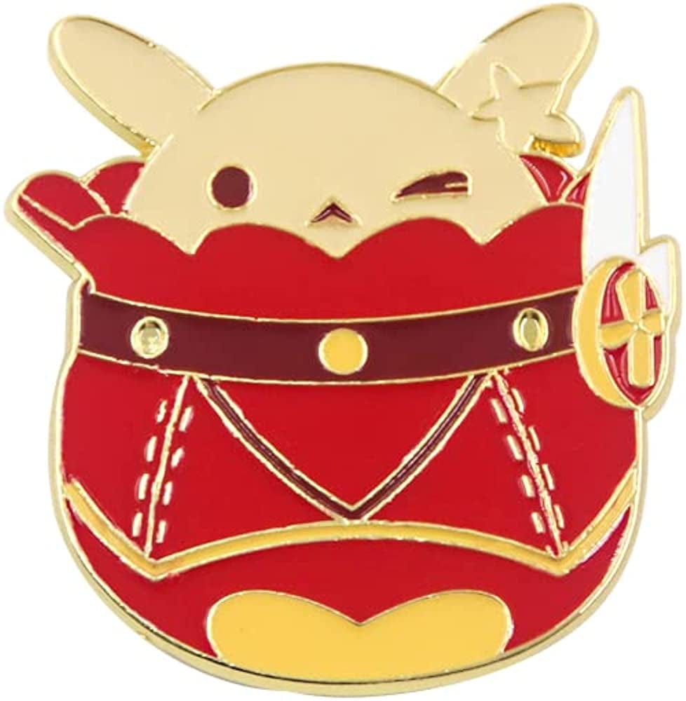 Genshin Impact Hutao Brooch Pin - Hutao Characters Cosplay Enamel Brooch Lapel Pin - Gift for Fans, Women and Girls