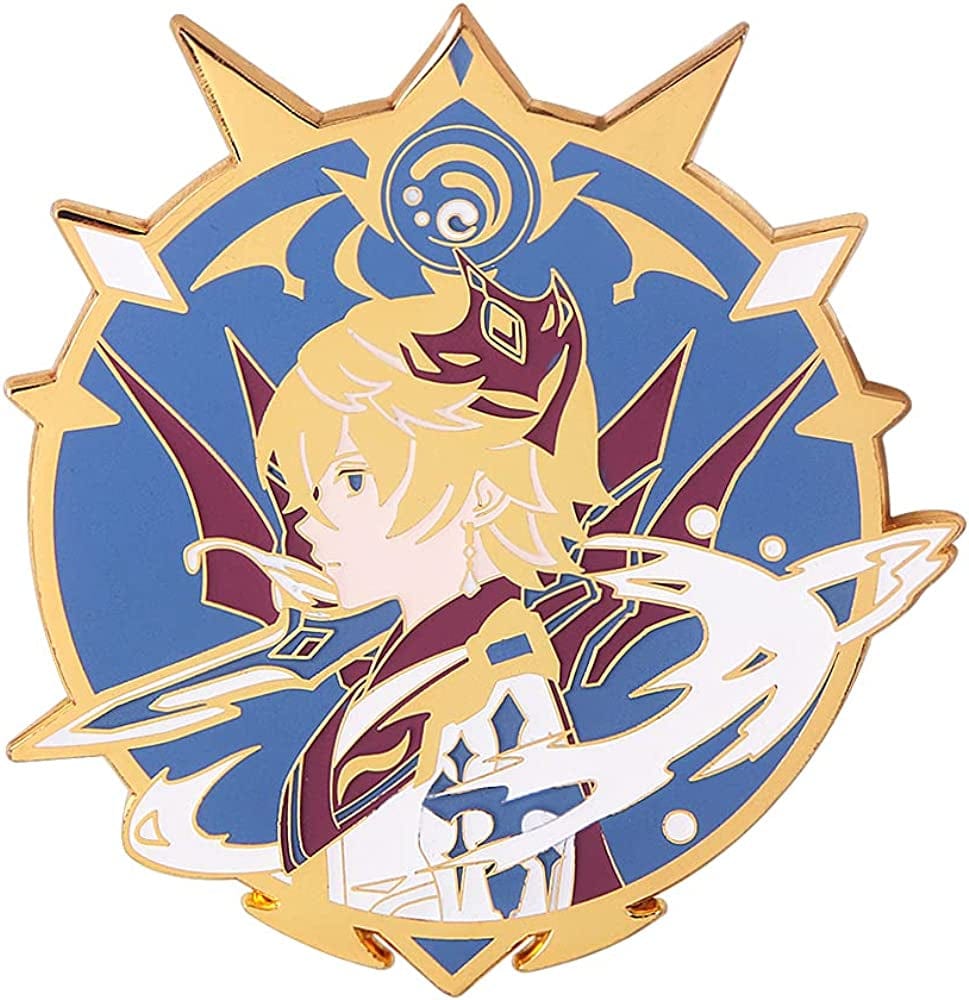 Genshin Impact Hutao Brooch Pin - Hutao Characters Cosplay Enamel Brooch Lapel Pin - Gift for Fans, Women and Girls