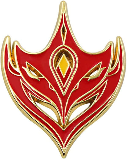 Genshin Impact Hutao Brooch Pin - Hutao Characters Cosplay Enamel Brooch Lapel Pin - Gift for Fans, Women and Girls