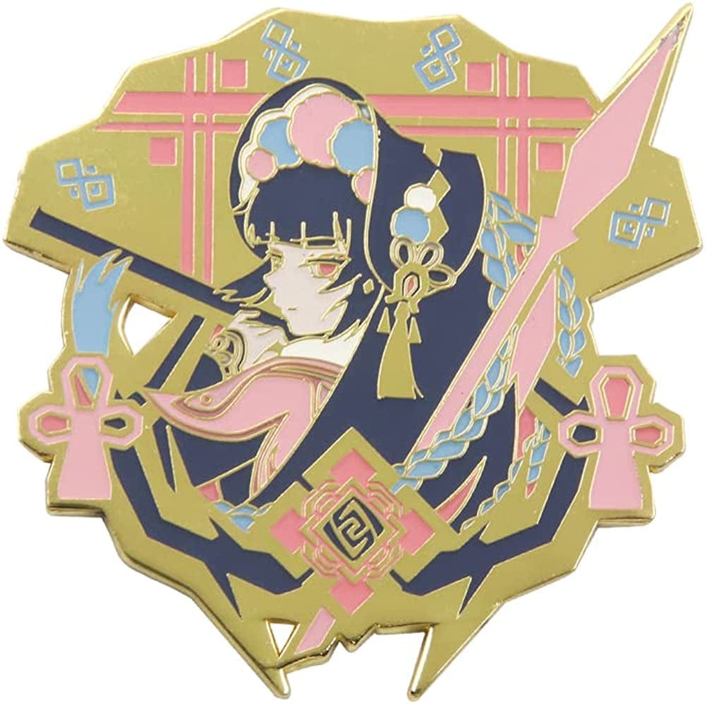 Genshin Impact Hutao Brooch Pin - Hutao Characters Cosplay Enamel Brooch Lapel Pin - Gift for Fans, Women and Girls