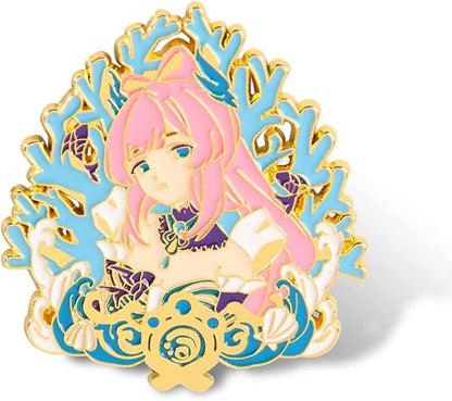 Genshin Impact Hutao Brooch Pin - Hutao Characters Cosplay Enamel Brooch Lapel Pin - Gift for Fans, Women and Girls